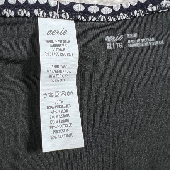 Aerie Women's Black White Polka Dot High Waisted Bikini Bottom XL Swimwear New - Picture 7 of 11